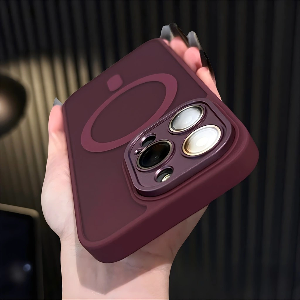 Casing Luxury Matte titanium gray magnetic wireless charging anti-fingerprint hard phone case For iPhone 15 14 13 12 11 Pro Max Case Premium 15pro Shockproof 14pro Magsafe Cover