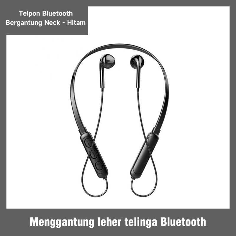 Neckband Bluetooth Earphone Headphone Nirkabel Headset Olahraga Tahan Air Dengan Earbud Mic Tidak Mudah Jatuh, Cocok Untuk Olahraga Dan Lari Di Luar Ruangan