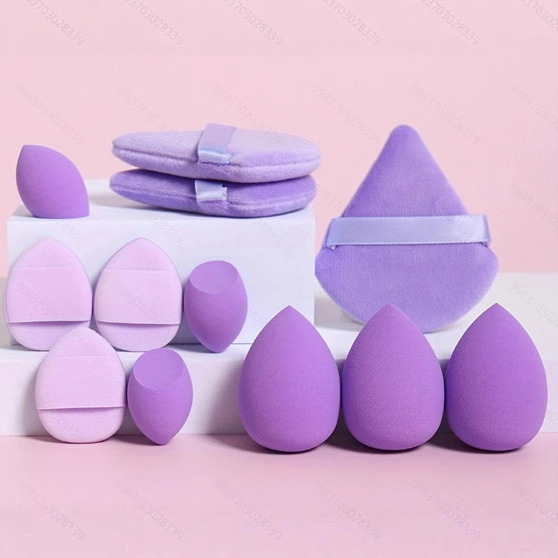 Maolili - Beauty Blender Set Isi 4 Sponge Rias Fondation Wajah Puff Bedak Powder Make Up Sponge Applicator Pizza Segitiga Mini