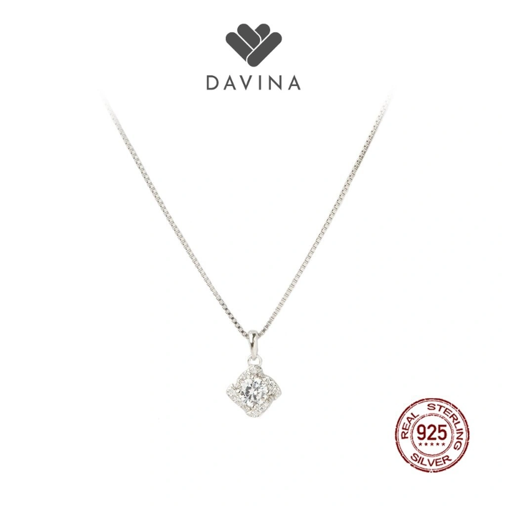 DAVINA Ladies Evie Necklace Sterling Silver 925 - Kalung Wanita Perak S925 Persegi