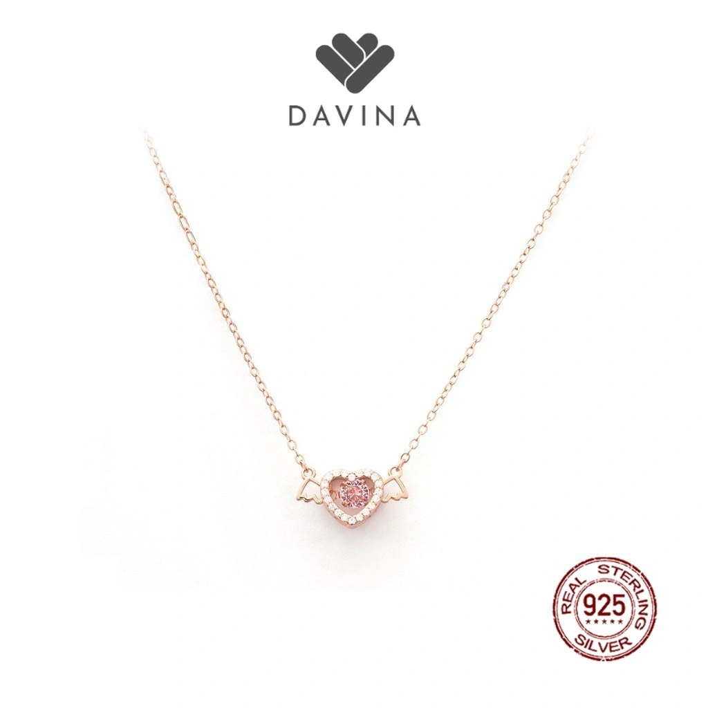 DAVINA Ladies Lovelyn Necklace Rose Gold Plated Sterling Silver 925 - Kalung Wanita Perak S925