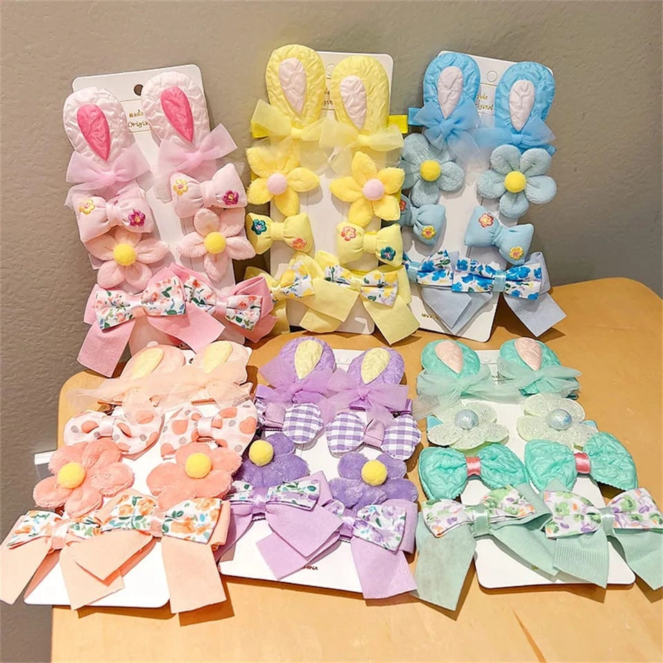 Jepit rambut Anak Set isi 8pcs Jepitan Rambut Pita Anak
