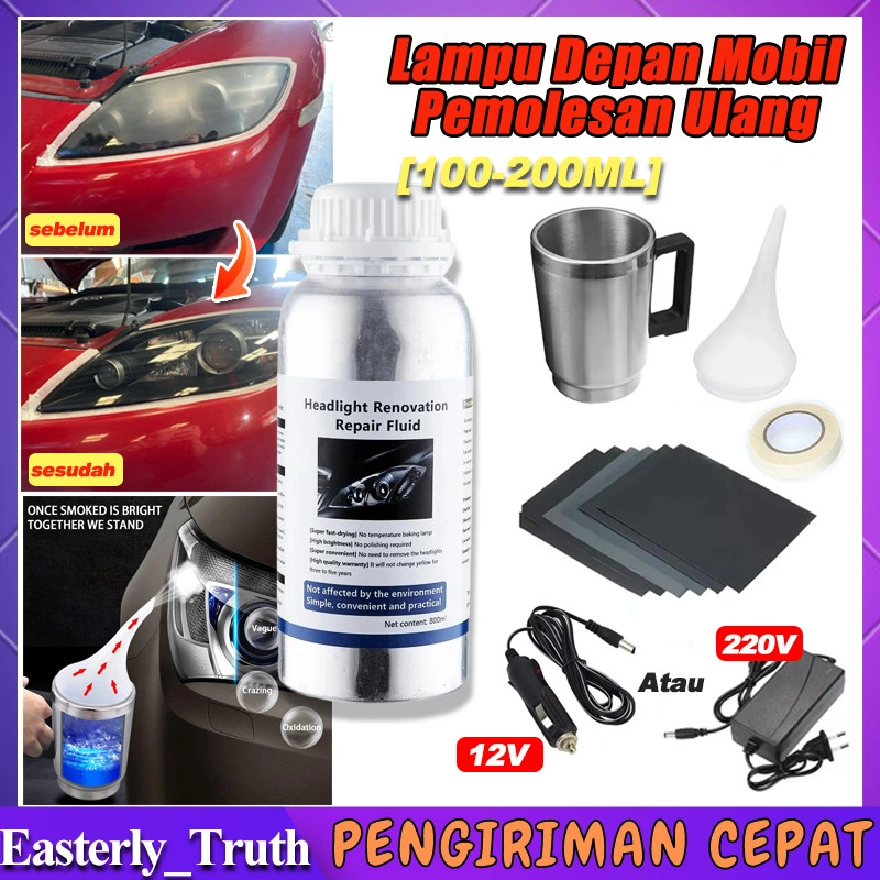 [12V-220V] Lampu depan mobil alat pembersih Nano burn lengkap alat Paket nano burn coating Lampu Depan Lensa Oksidasi Mengembalikan Penghapusan Goresan Alat Pembersih Pemoles
