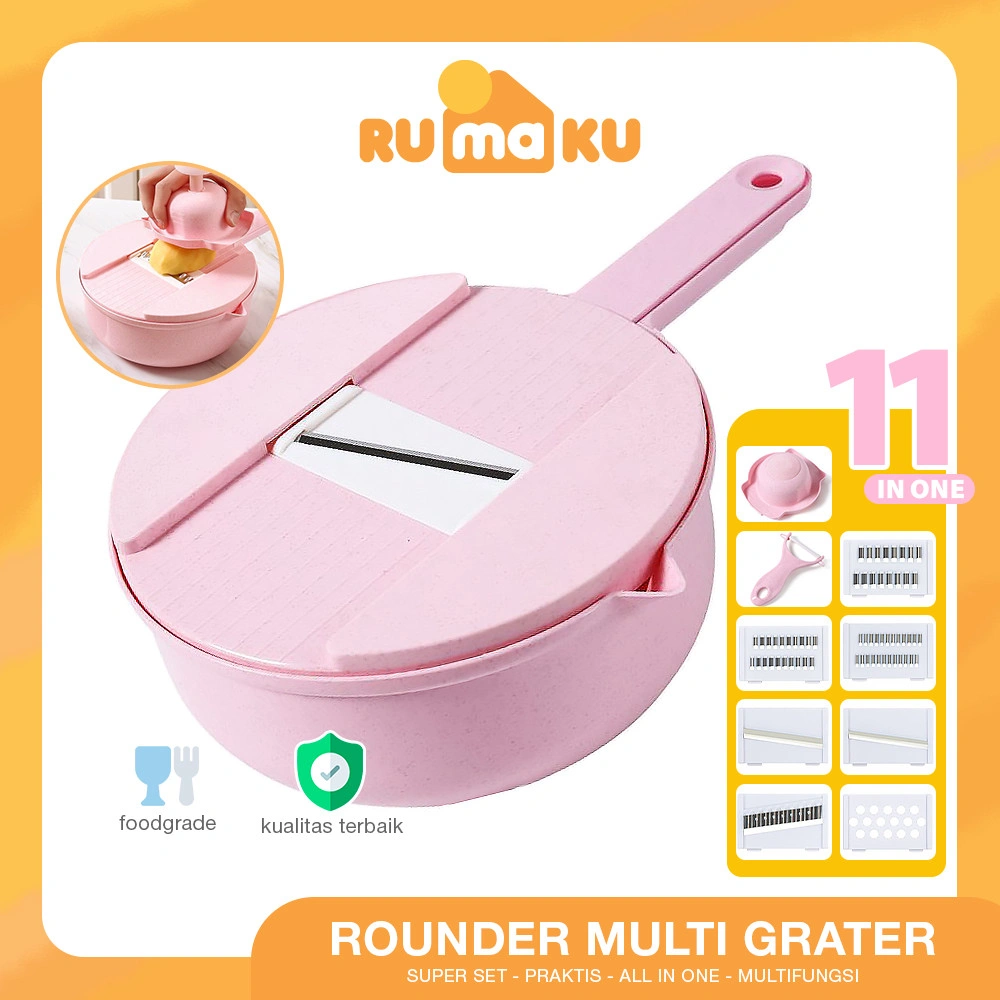 Rumaku Parutan Dapur Multifungsi 11in1 Peeler Pengupas Buah Sayur Serbaguna