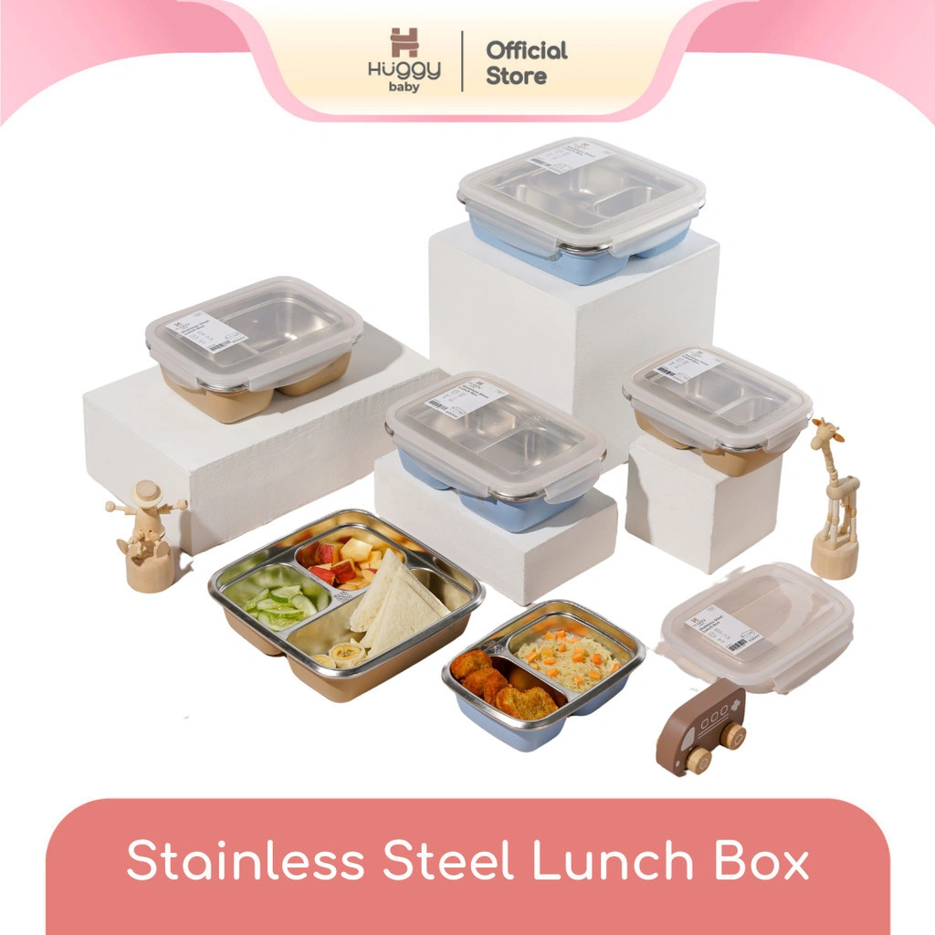 Huggy Baby Stainless Steel Lunch Box | Kotak Makan Anak Bayi Besi
