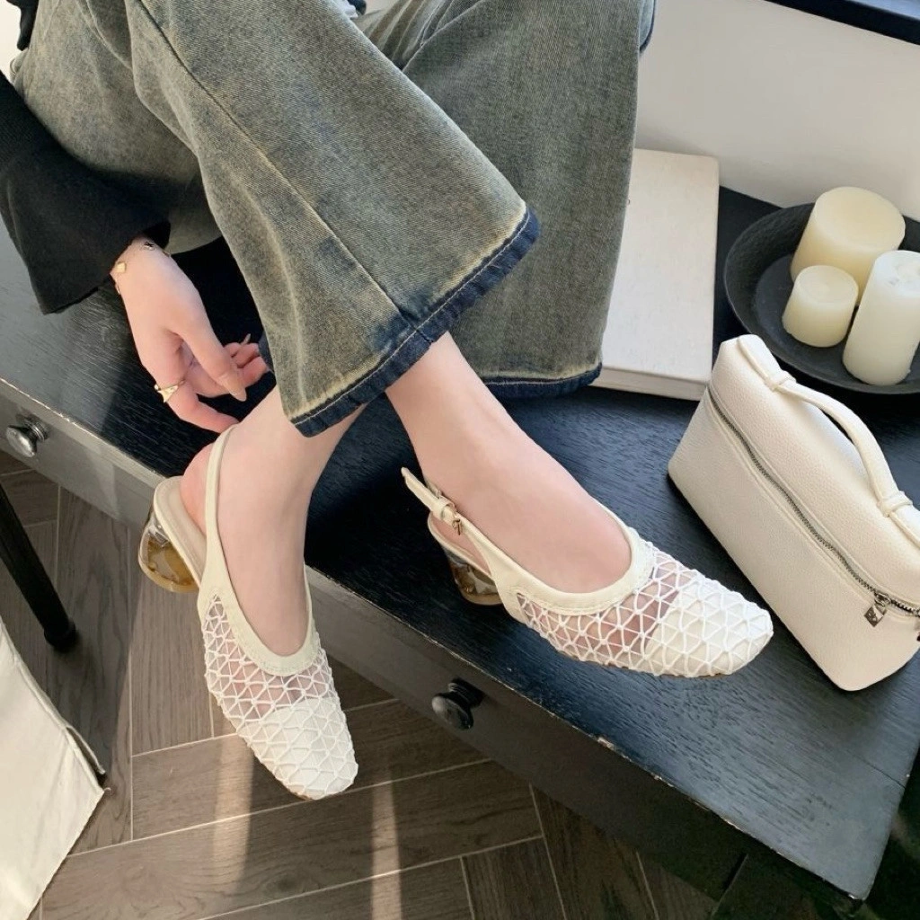 [COZY] Mia Sandal Heels Wanita Model Kepala Persegi Terbaru Hak Tebal Unik Fashion Korean Kekinian