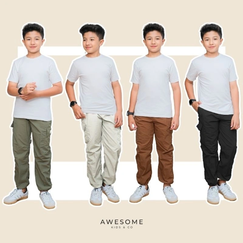 AWESOMEKIDS 12-16th Jogger  Parasut Celana Cargo Dakota Active  Anak Remaja ABG Tanggung Laki  Perempuan
