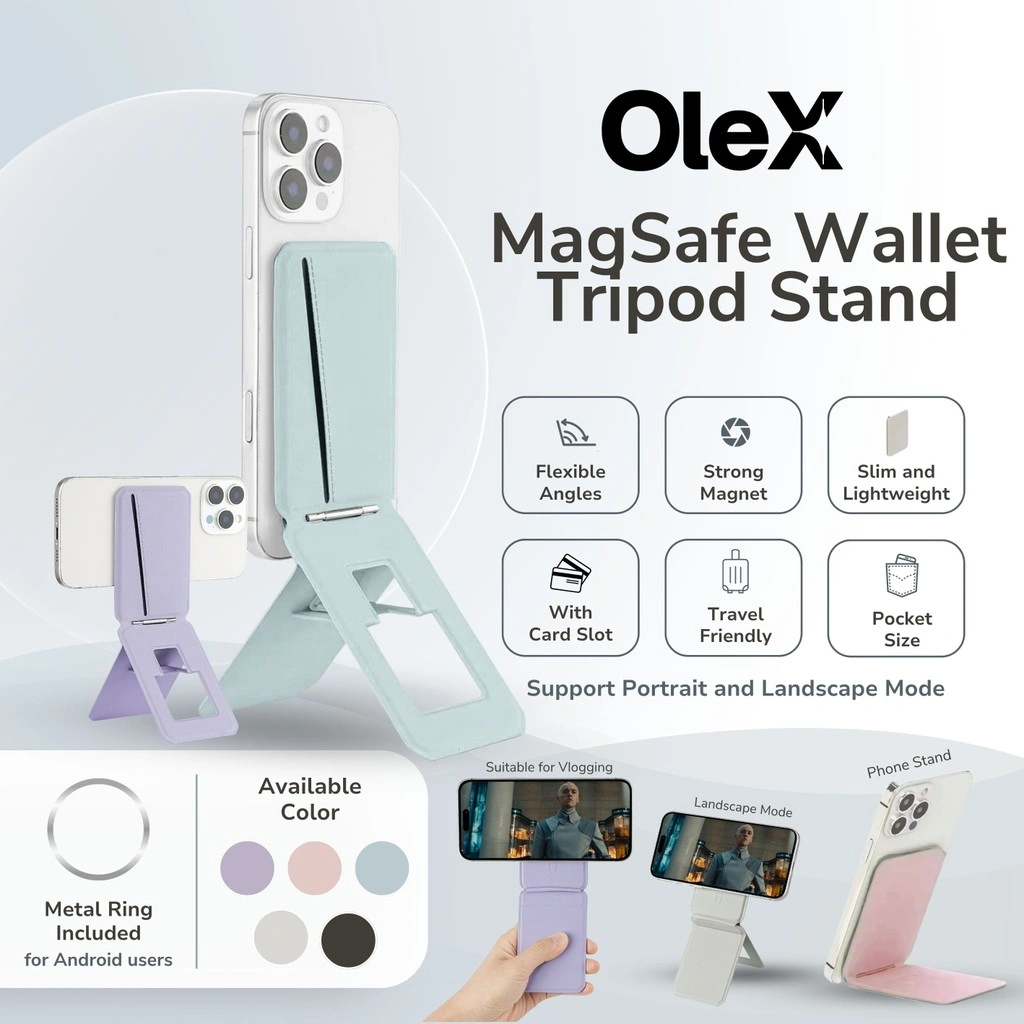 OleX Card Slot Wallet Dompet Magsafe Slim Tripod Stand HP / Iphone / Android / Samsung
