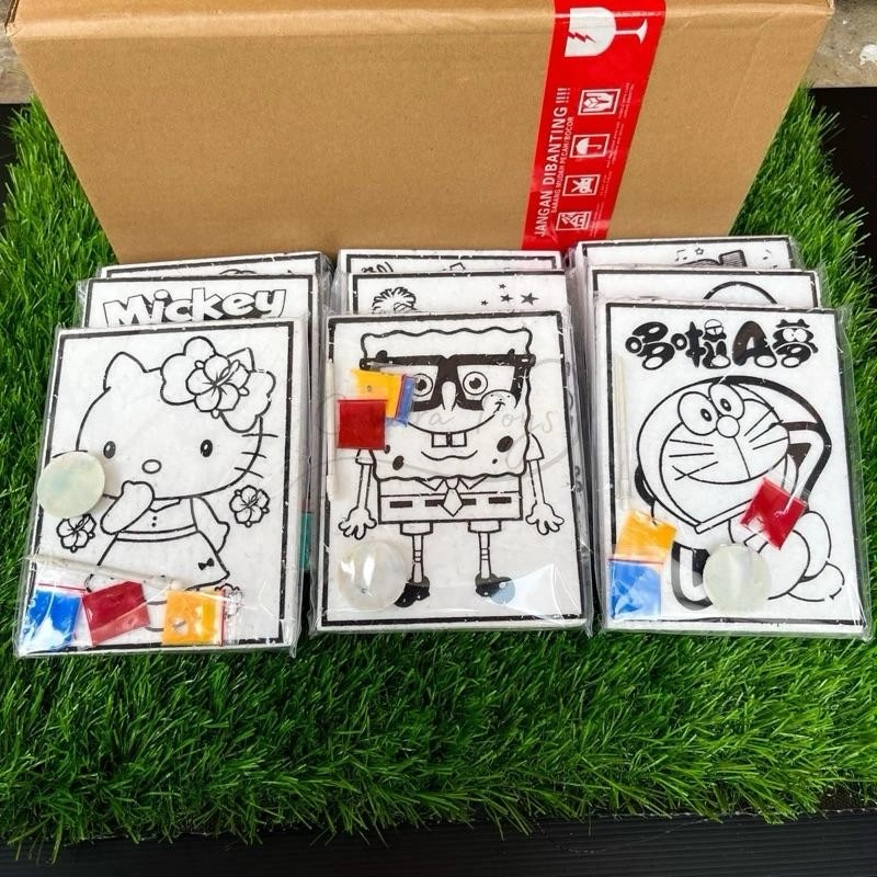 24 PCS Mewarnai Styrofoam Painting Kit Lengkap Ukuran 16,5 x 12,5 Cm Paket Hemat Melukis Gabus