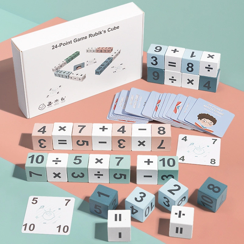 Geetoy Blok Kayu Aritmatika 24 Poin Mainan Matematika Intelektual Interaktif Permainan Anak-anak Mainan Edukasi Kreatif