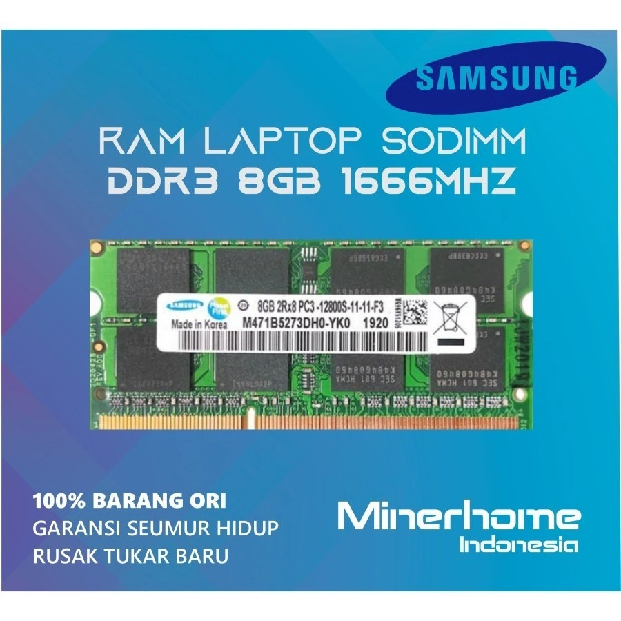 Memory RAM Laptop SODIMM DDR3 8GB PC12800 1666Mhz