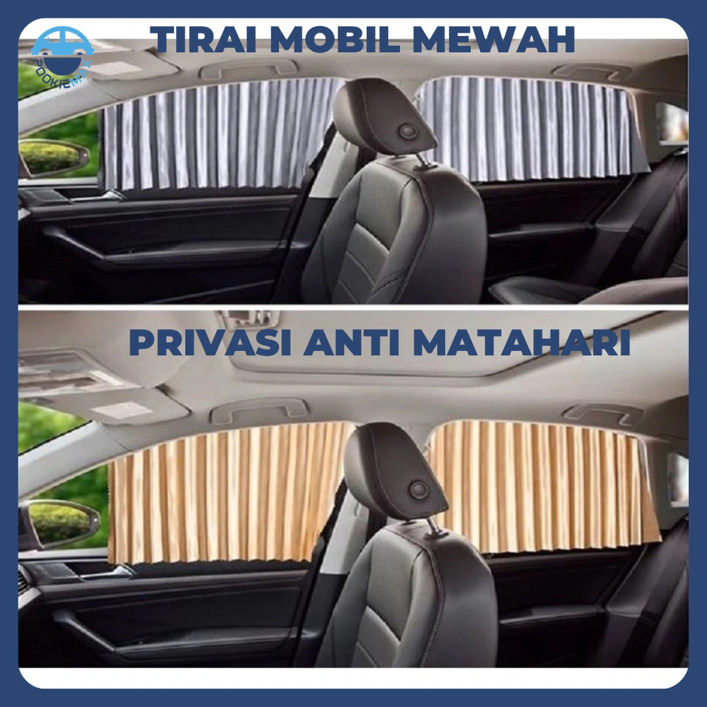 Tirai Mobil Magnet Kaca Samping 4Sisi Universal Premium Hordeng Jendela Mewah Tahan Matahari Privasi