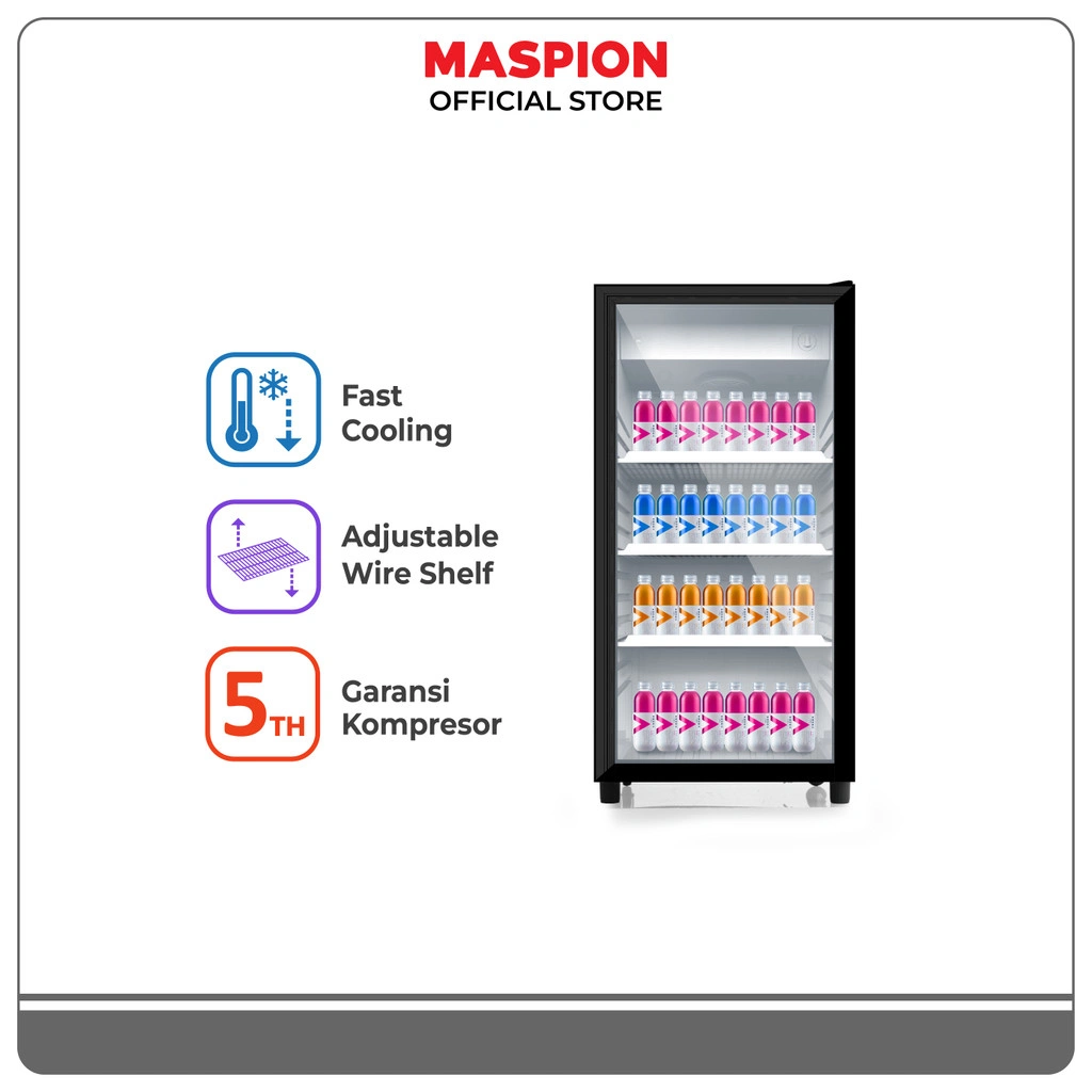 Maspion Lemari Pendingin Showcase 168 Liter USG-168 ND C
