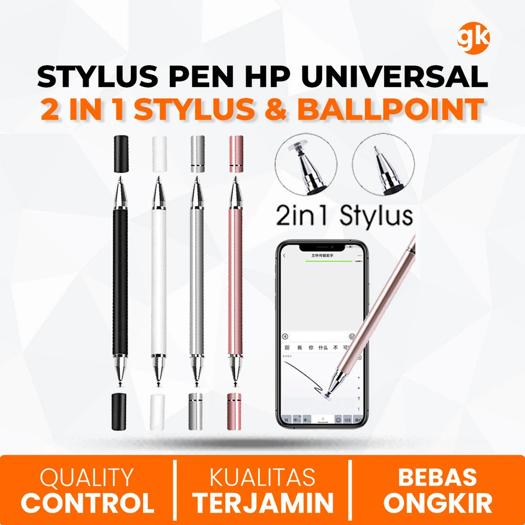 Stylus Pen HP Tablet Smartphone Universal Device Android iOS Touch Ballpoint Capacitive 2in1