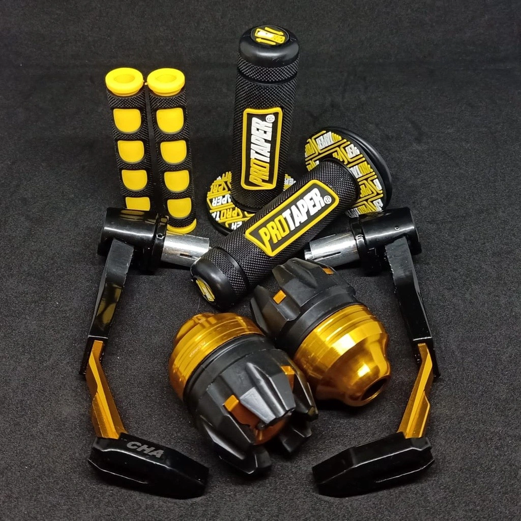 PAKET 4IN1 Handgrip PRO TAPER+ Proguard Robot + Jalu As Roda + Karet Handle Rem Universal Semua motor 1 paket 4item Xin Ligth