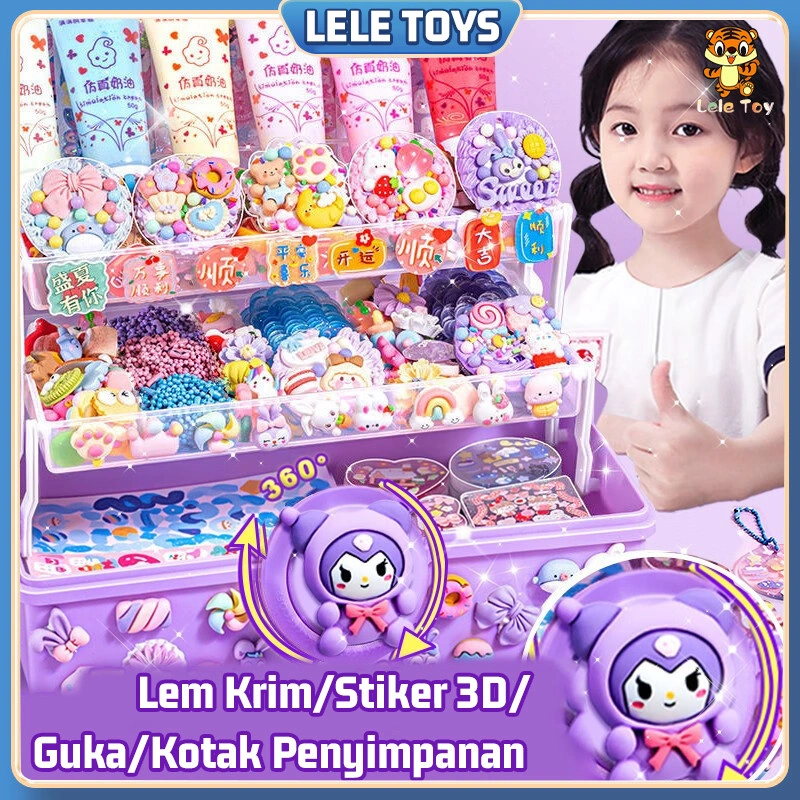 Leletoys Kuka Handmade Cream Adhesive Sticker Set dekorasi kartu kreatif kartu pasir mengalir dekorasi kartu dengan stike
