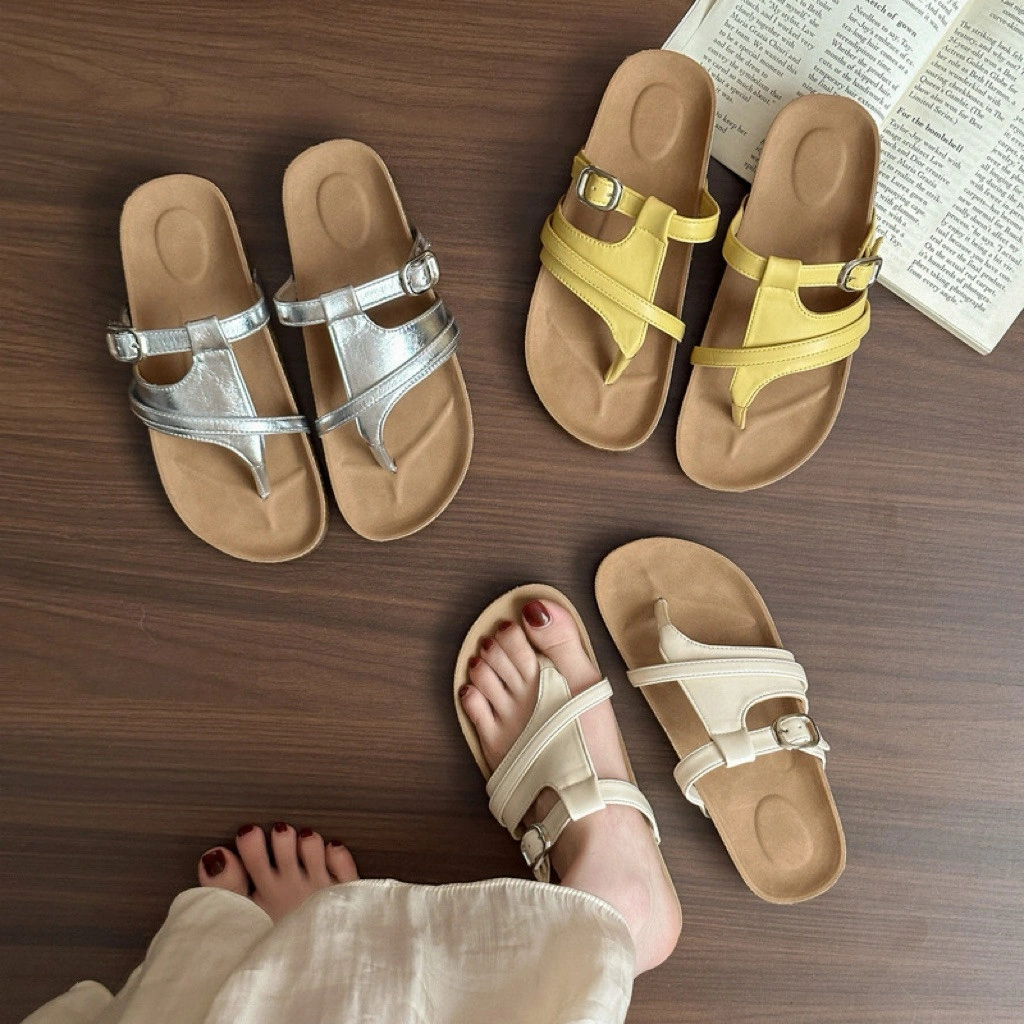 [COZY] Fiona Sandal Kasual Wanita Retro Model Roman Fashion Korean Terbaru