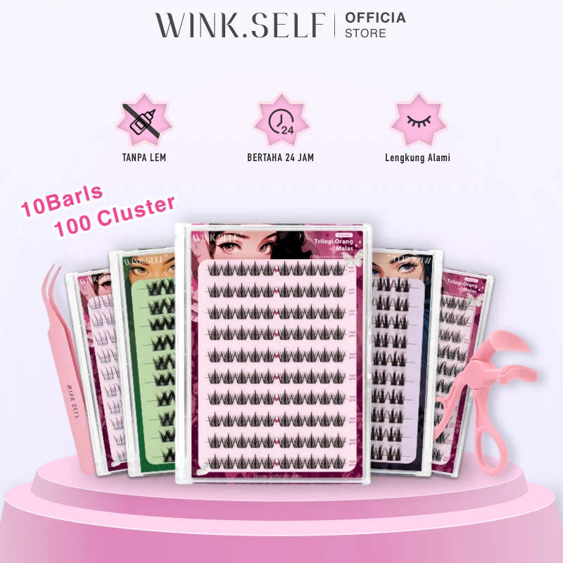 TANPA LEM,WINK.SELF,100 Clusters/Box,Kapasitas Super Besar,Bulu Mata Palsu, Aksesoris Make Up