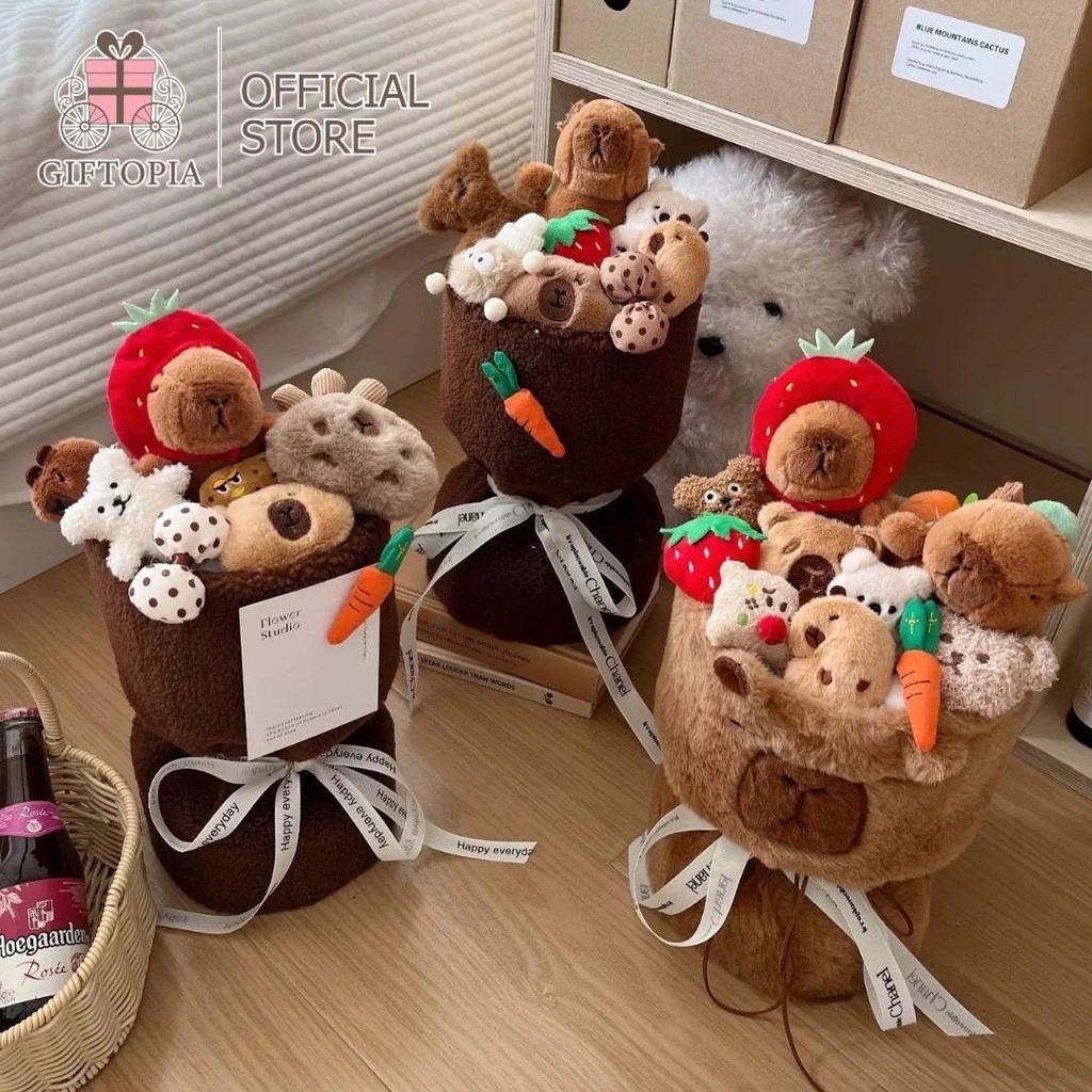 GIFTOPIA READYSTOCK Buket Boneka Capybara Shinchan Master Dog Doll