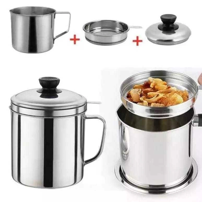 Oilpot 1.3L Tempat Saringan Minyak Wadah Penyaring Minyak Goreng - Tempat Penyimpanan Minyak