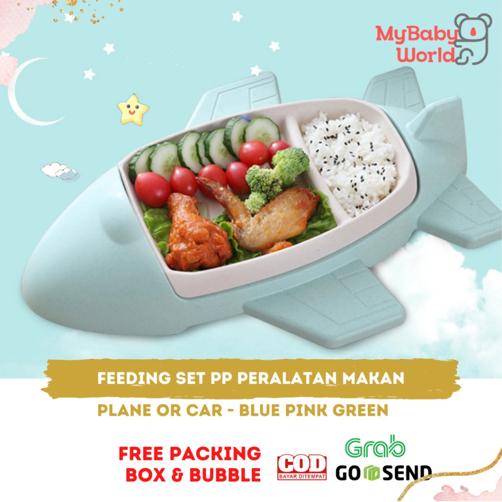 MBW - Kids Feeding Set PP Piring Makan Anak 3D bentuk mobil pesawat terbang