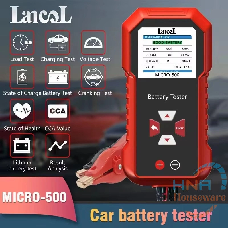 Battery Tester Lancol Micro 500 Alat Cek Aki mobil Motor ACCU Digital