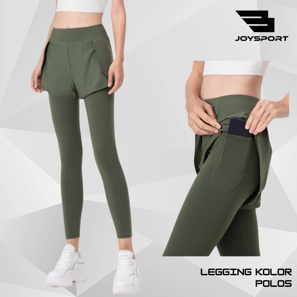 Celana Olahraga Kolor Legging Wanita High Waist Gym Polos Yoga jogger Sport