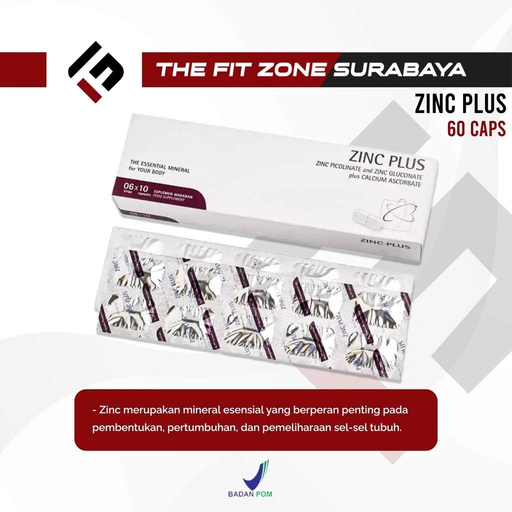 [1 box] ZINC PLUS Vitamin C Strip 60 Capsules 1 Box Mineral Picolinate Gluconate Calcium Ascorbate