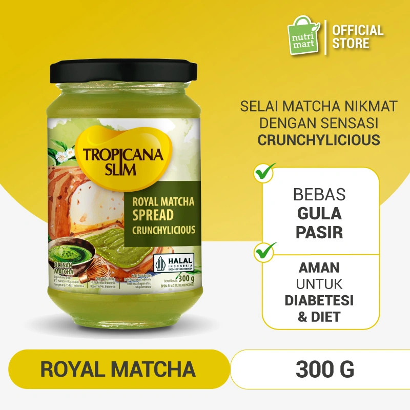 Tropicana Slim Royal Matcha Spread 300 gram - Selai Matcha Bebas Gula Pasir