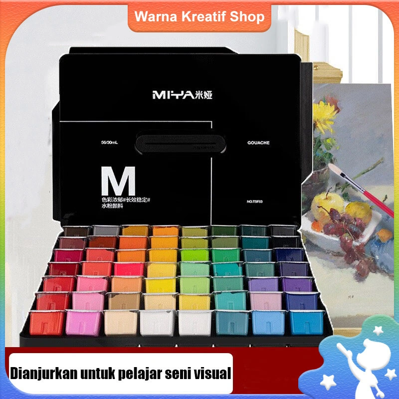 Miya Gouache Gouache Set Cat 24/36 Warna 30ml Cat Untuk Cat Air Perlengkapan Seni Murid