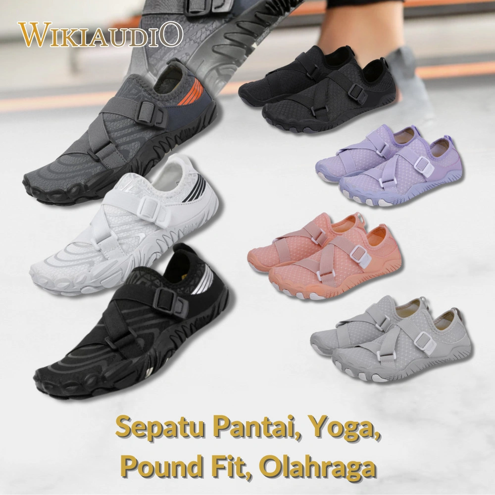 1008 F101 Sepatu  Air Anti Slip Five Finger Pantai Diving Yoga Outdoor Trekking Poundfit Yoga Olahraga Senam Pilates Wading Renang Wanita dan Pria