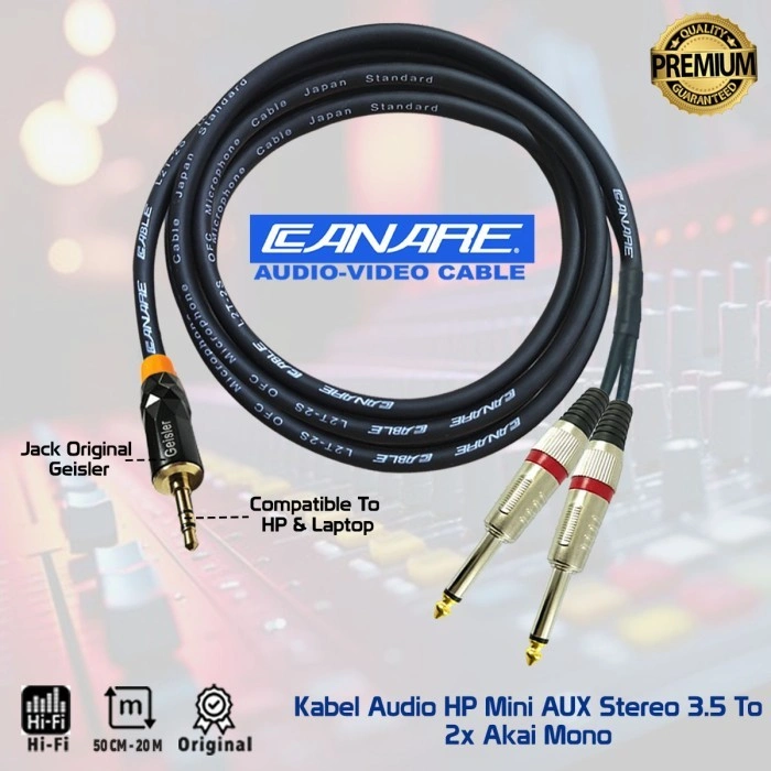 Kabel Audio/ Kabel In Out Mixer Mini Stereo To 2x Akai Mono - STANDARD JAPAN - JUAN