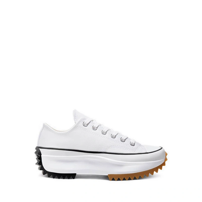 Converse Run Star Hike Canvas Platform Unisex Sneakers - White/Black/Gum