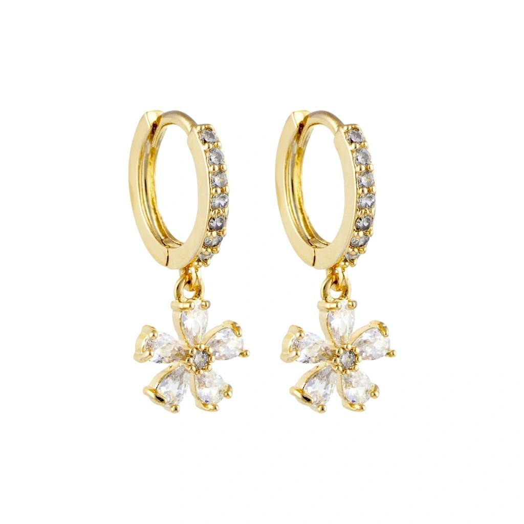 Panlandwoo - Anting Hoop Wanita Rhodium Pretty Flower