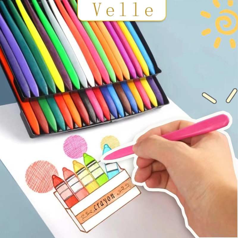 VELLE CRAYON MEWARNAI 6/12/24Warna/ CRAYON ANTI AIR/ CRAYON ANTI KOTOR/ PENSIL WARNA