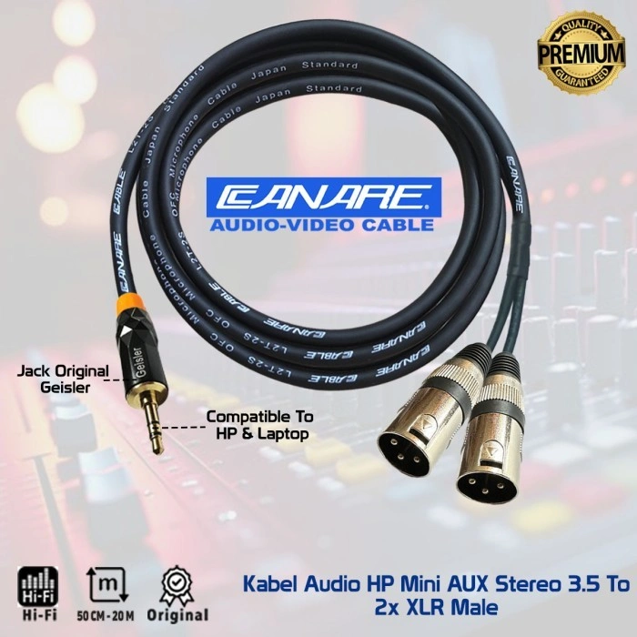 Kabel Audio/ Kabel In Out Mixer Mini Stereo 3.5 To 2x XLR Male - JAPAN STANDARD - JUAN