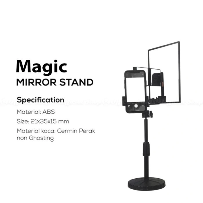 Lbagstore Stand Mirror HP Live Stream Kamera Camera Utama Belakang Phone Holder Tripod Cermin Record Video dengan Pantulan Kaca Smartphone X6Z