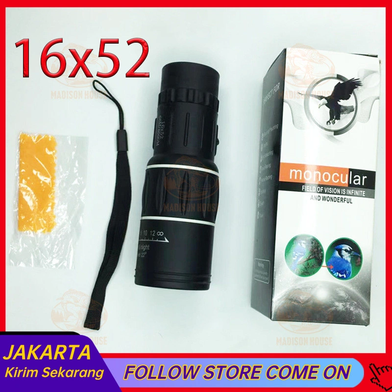 TEROPONG JARAK JAUH 15000 m SIANG MALAM ORIGINAL TAFFSPORT ASLI MURAH Teropong Jarak Jauh Monokular Lensa Focus Zoom 10000M / Kekeran jarak jauh asli siang malam satu lensa yang dapat disambung ke kamera handphone dari bahan berkualitas & tahan lama / aks