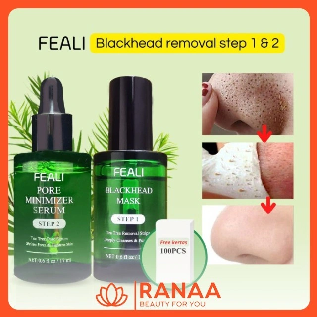 FEALI BLACKHEAD MASK STEP 1 17ML & PORE MINIMIZER SERUM STEP 2 17ML