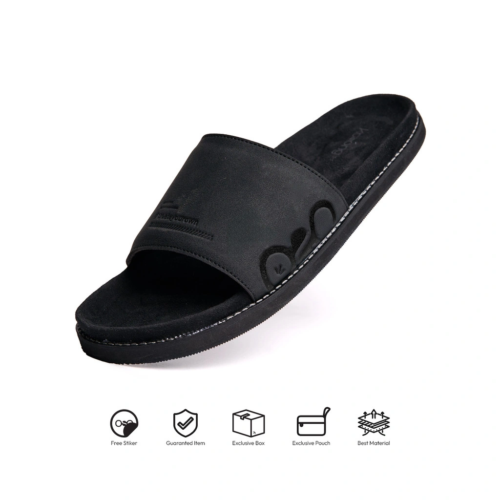 Kosong.Ltd Sandal Slop Slide Pria - Wanita Ease Bold - Full Black