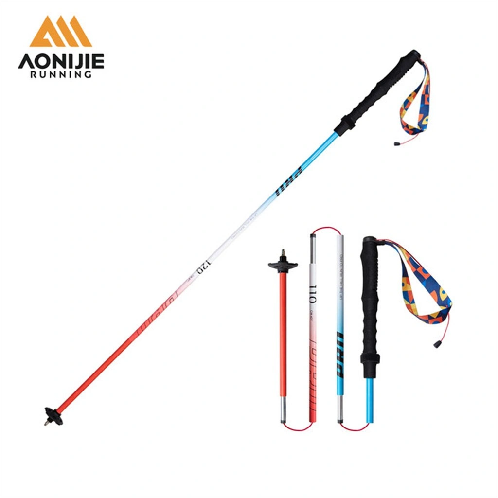 Aonijie Foldable Trekking Pole E4207 - Trail Running Hiking Outdoor - BLUE RED