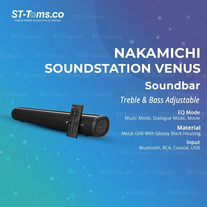 Nakamichi Soundstation Venus Speaker Bluetooth Amplifier Mini Soundbar 3EQ System