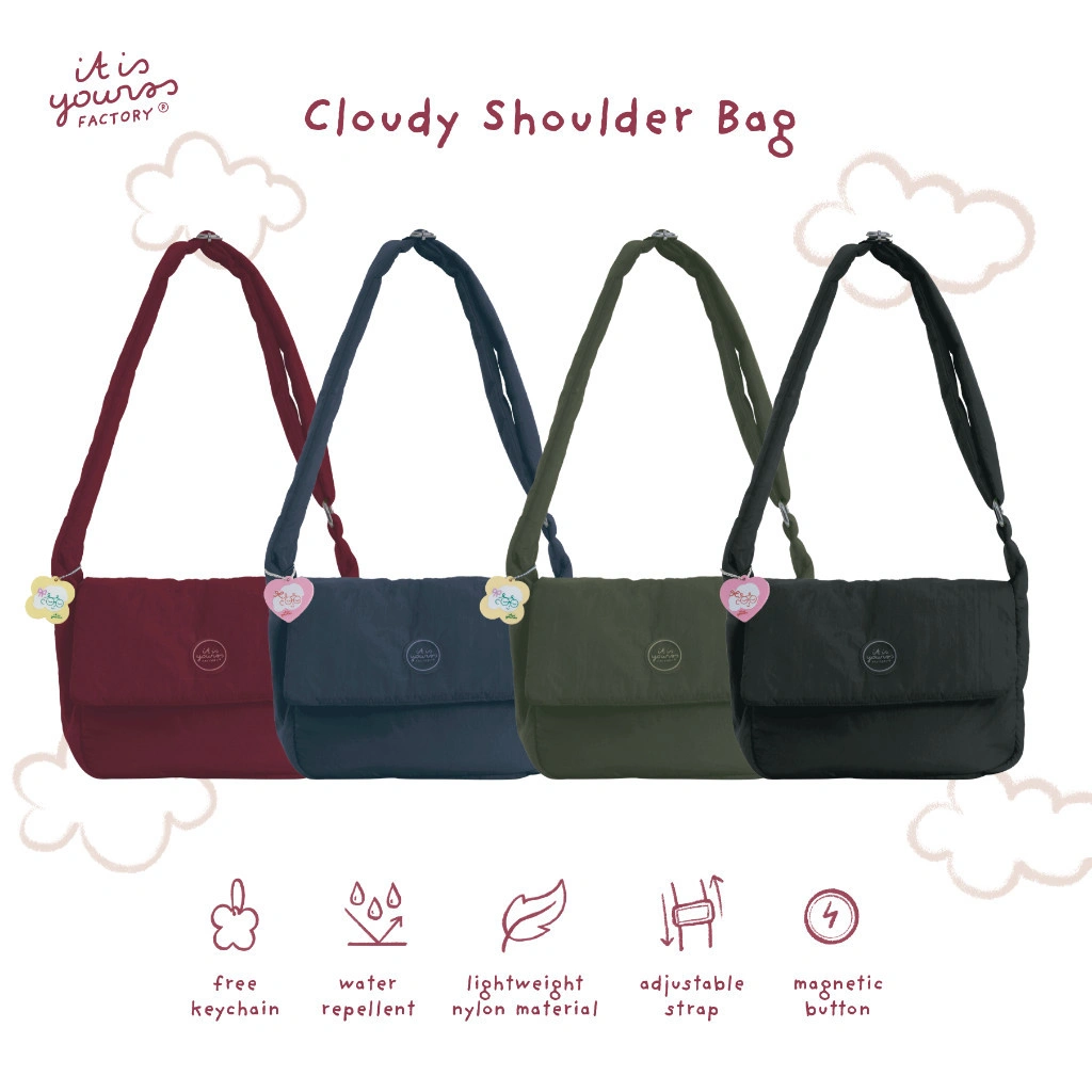 ITISYOURSS Cloudy Shoulder Bag | Tas Selempang | Daily Bag | Tas Muat Banyak | Tas Gemes | Tas Waterproof | Tas Bahu