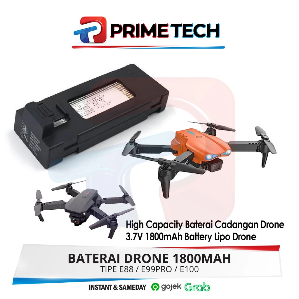 Baterai Drone E88 / E99pro / E100 Drone Battery 1800mAH Batre - wirelessku - PrimeTech