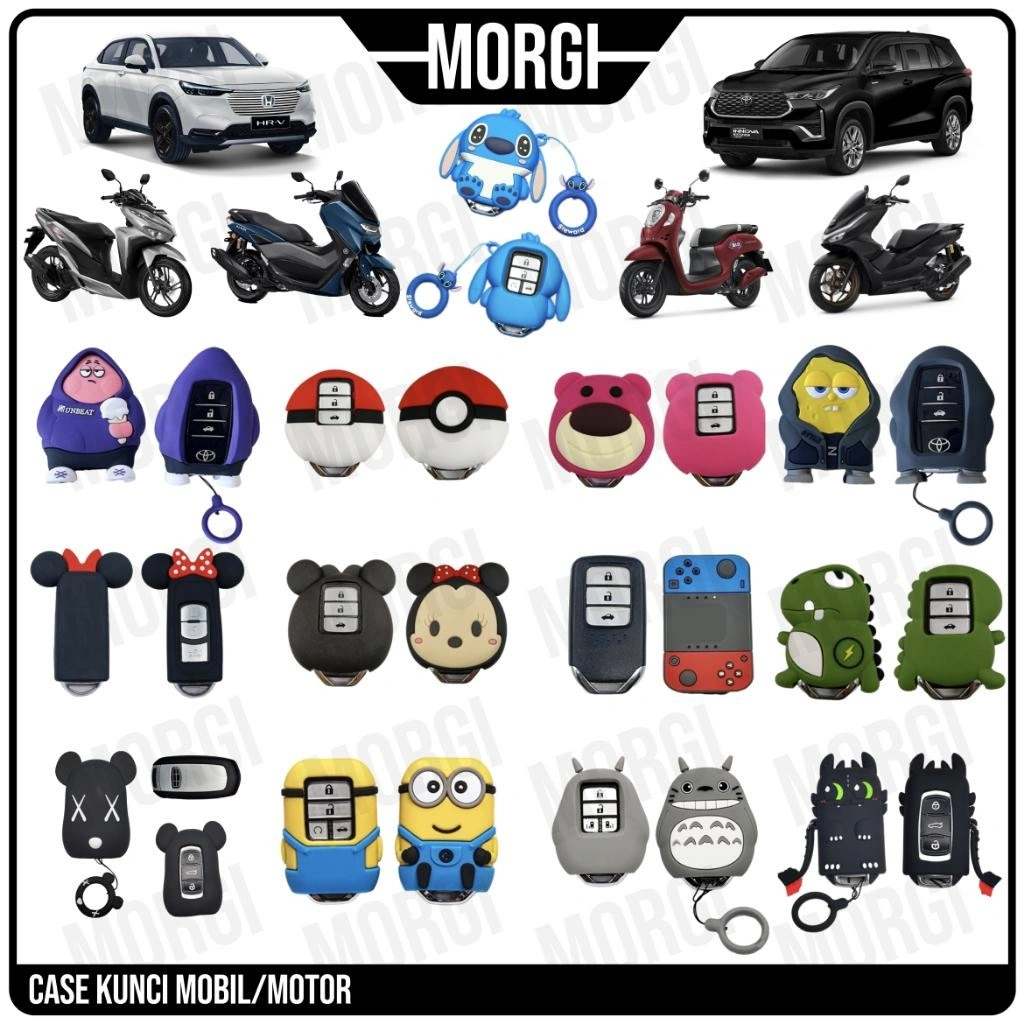 Case Kunci Mobil Motor Honda Keyless Cover Key Car Silikon Silicone Gantungan Avanza BRV HRV CRV WRV