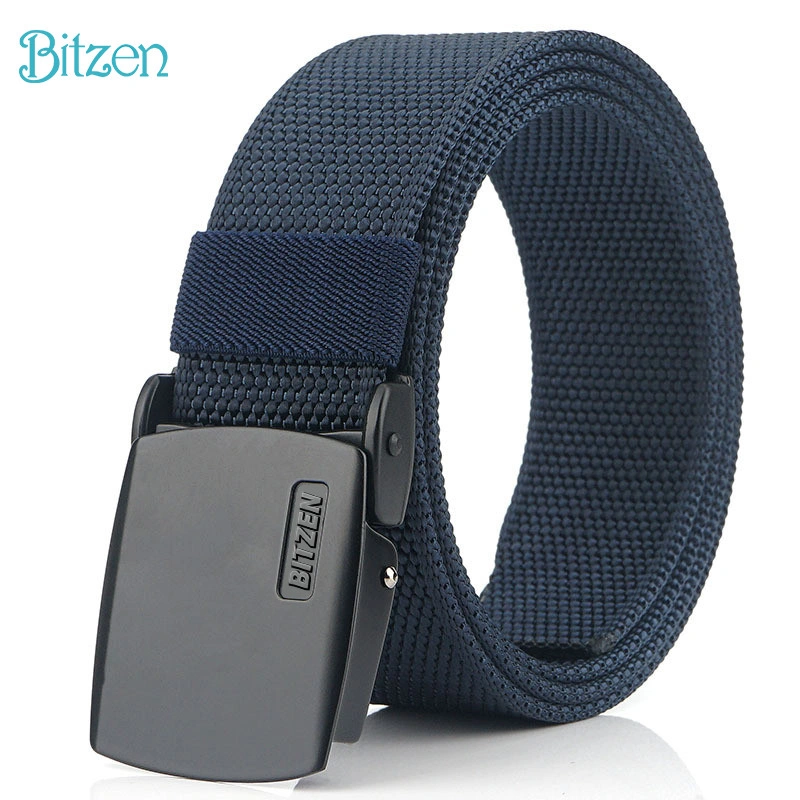 Bitzen 150CM Ikat Pinggang Pria Canvas Casual Nylon Premium Sabuk Pinggang Pria Gesper Pria