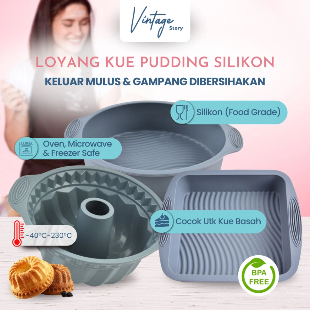 Loyang Kue Bolu Baking Serbaguna Bahan Silikon Anti Lengket dan Food Grade Tahan Panas Hingga 230°C
