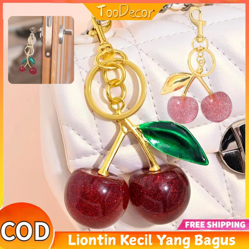 Gantungan Kunci Premium Cherry Ornamen Gantungan Kunci Ceri Ganci Bag Charm Cherry Besar