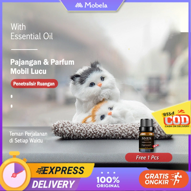 ( READY STOK ) Pajangan Dashboard Mobil Boneka Kucing, Panda, Doggy Dan Beruang Coklat Arang Bambu / Penghilang Bau Mobil , Parfum Mobil