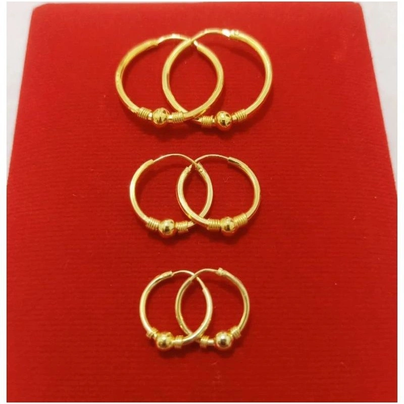 anting gipsy polos pentol lapis emas logam Kuningan anti karat anti luntur yang terlaris saat ini